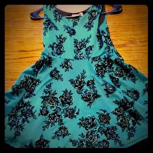 green floral dress